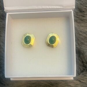 Heaven Mayhem Gold and Green Earrings